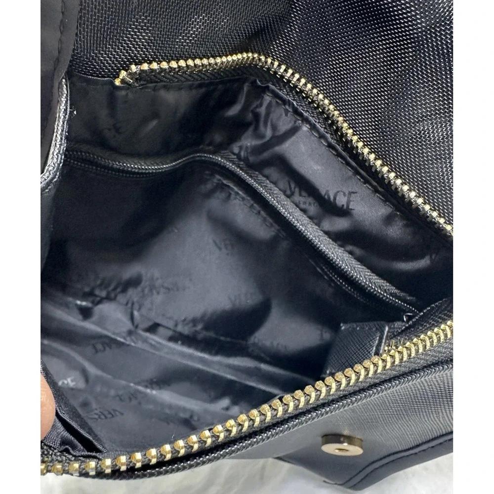 Versace Fragrances Clutch Black Gold Cosmetic Case Pouch